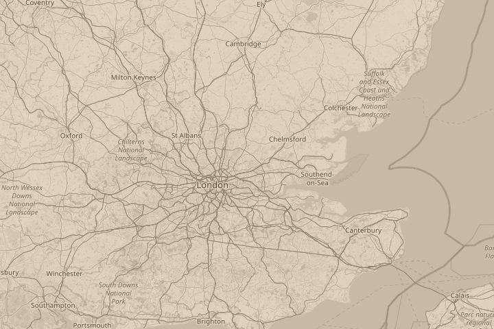 Map of the area around Ronford, Essex, centred on the reported position