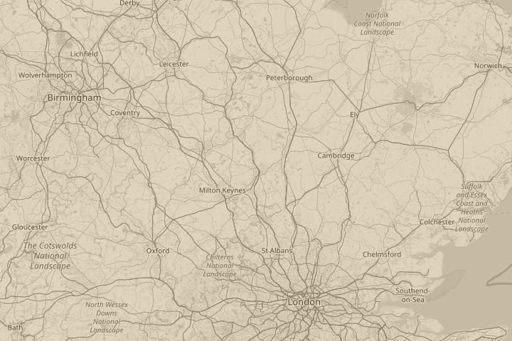 Map of the area around From home, looking East, centred on the reported position