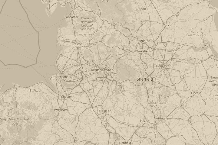 Map of the area around Denton, Manchester, centred on the reported position
