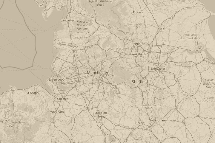 Map of the area around oldham greater manchester, centred on the reported position