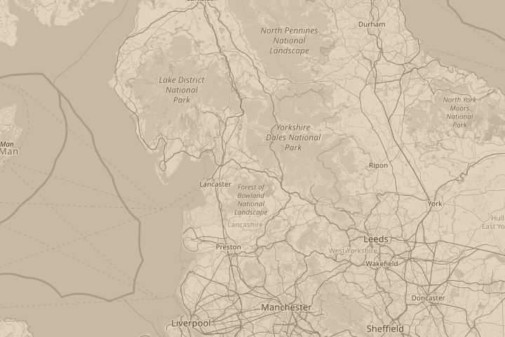 Map of the area around Bentham, North Yorkshire, centred on the reported position