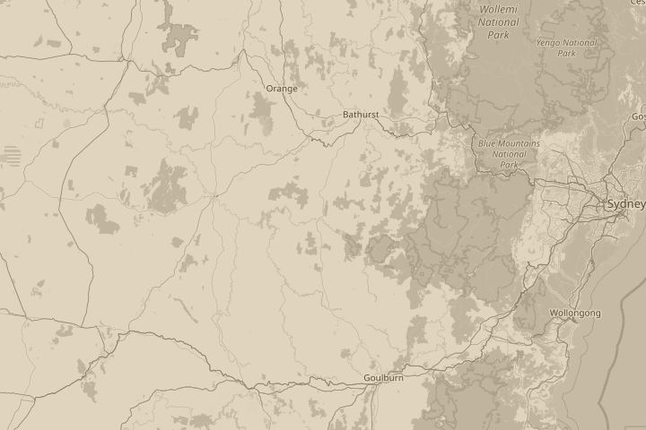 Map of the area around Abercrombie River NSW AUS, centred on the reported position