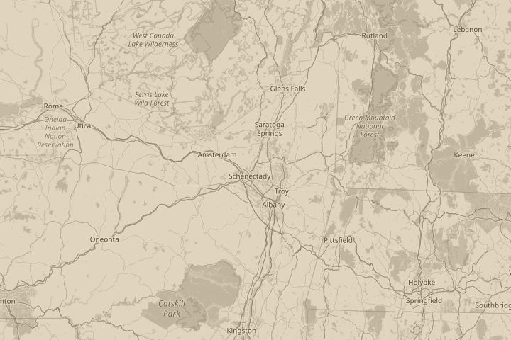 Map of the area around Schenectady, centred on the reported position