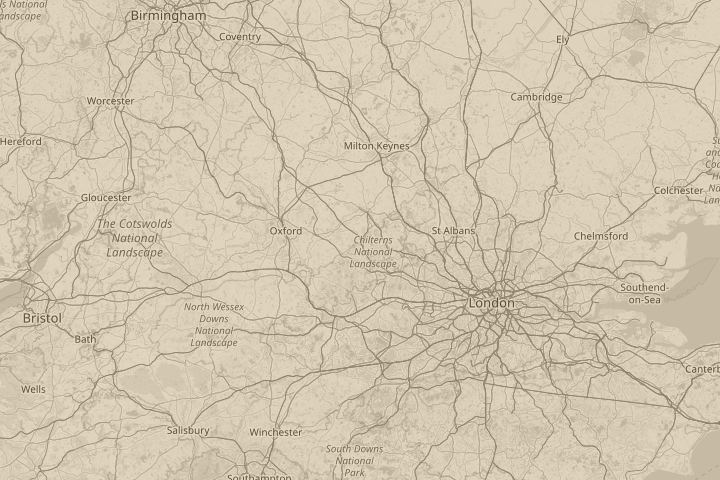 Map of the area around Princess Rissborugh, centred on the reported position
