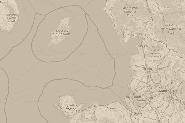 Map of the area around in the sky in my back garden, centred on the reported position