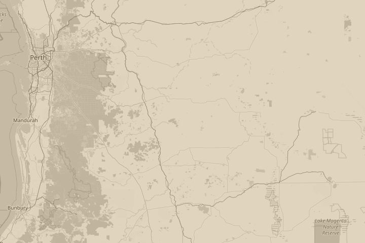 Map of the area around western australia, GEH., centred on the reported position