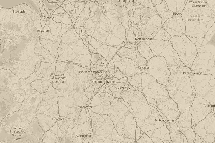 Map of the area around sutton coldfield, centred on the reported position