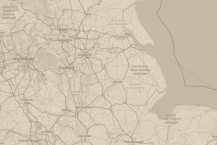 Map of the area around barnard castle, centred on the reported position