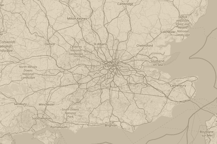 Map of the area around Above Wimbledon, UK, centred on the reported position