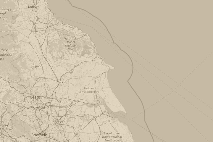 Map of the area around Bridlington, centred on the reported position
