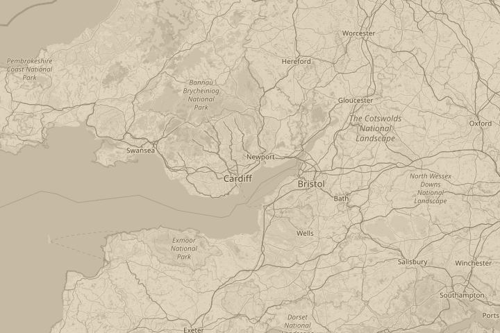 Map of the area around marshfield, cardiff, uk, EU, centred on the reported position