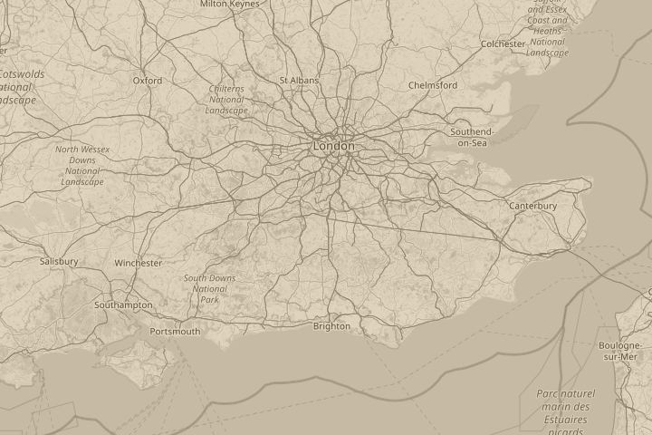 Map of the area around hampstead heath, centred on the reported position