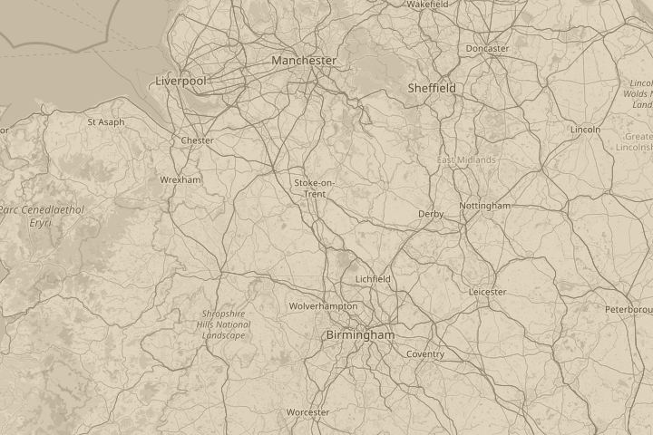 Map of the area around Northampton, centred on the reported position