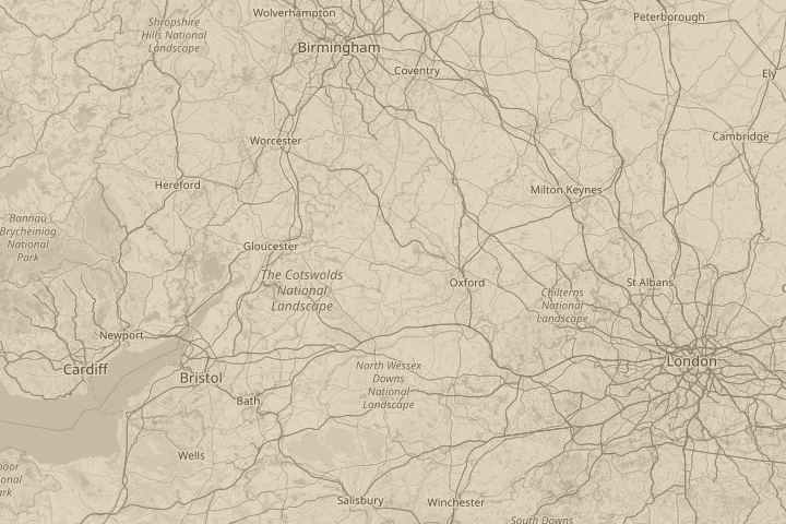 Map of the area around Fulbrook. Oxfordshire.UK., centred on the reported position