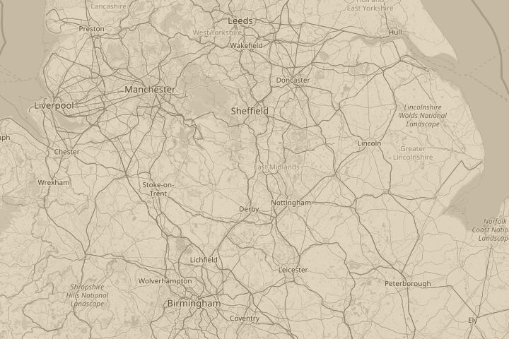 Map of the area around south wingfield,derbyshire, with the reported position circled