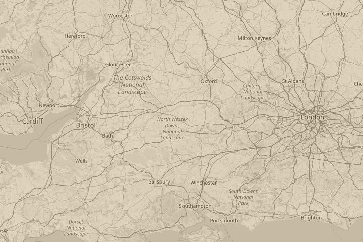 Map of the area around Berkshire/Wiltshire Border M4, centred on the reported position