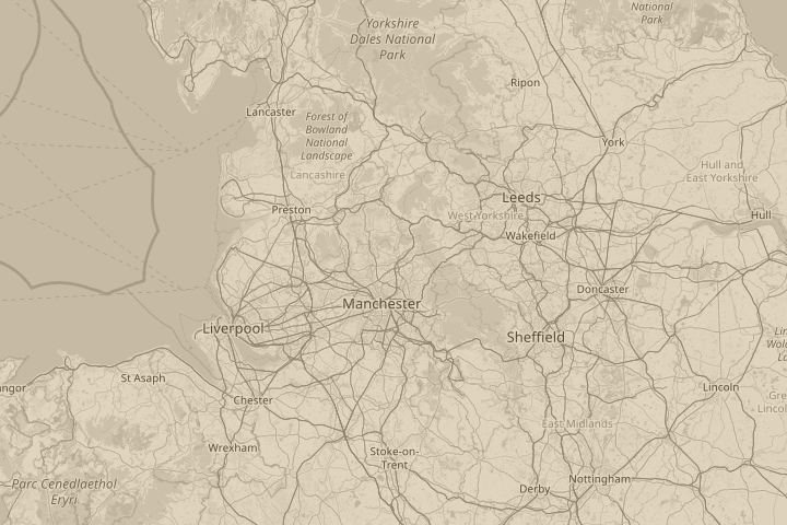 Map of the area around Rochdale, centred on the reported position