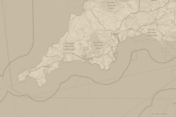 Map of the area around Plymouth Devon uk, centred on the reported position