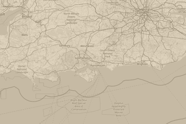Map of the area around Fareham Hampshire, centred on the reported position
