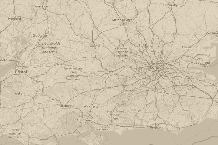 Map of the area around In my town, Reading, UK, centred on the reported position