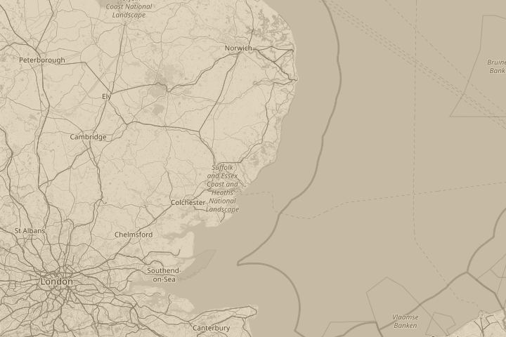 Map of the area around gt Bardfield, centred on the reported position
