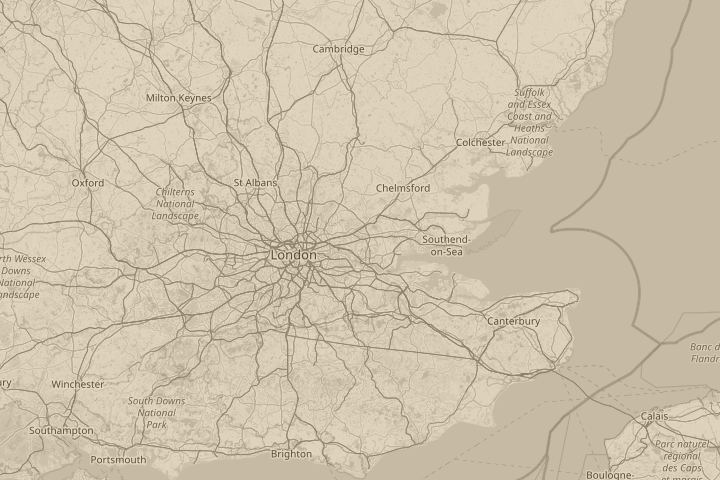 Map of the area around back garden on Upminster inEss, centred on the reported position