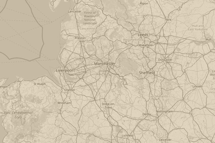 Map of the area around Cheadle, Stockport - In sky, centred on the reported position