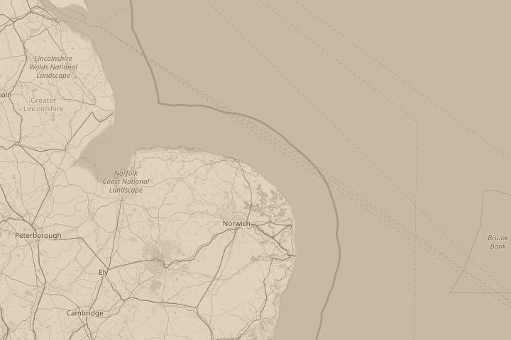 Map of the area around Mundesley, Norfolk, centred on the reported position