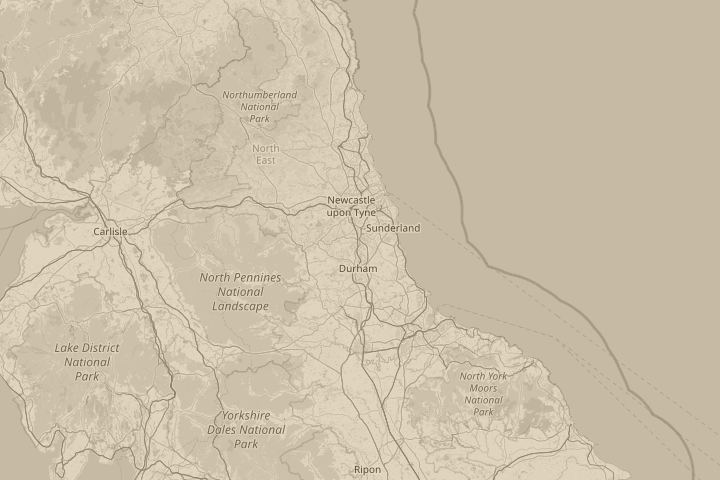 Map of the area around Chester-le-Street England, centred on the reported position