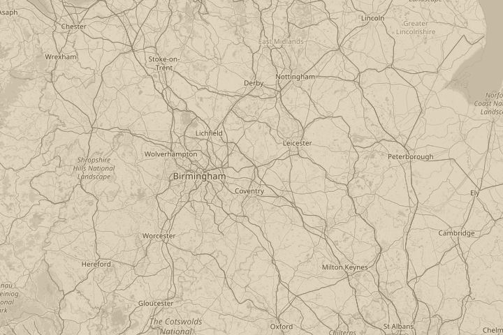 Map of the area around stockingford, nuneaton, centred on the reported position