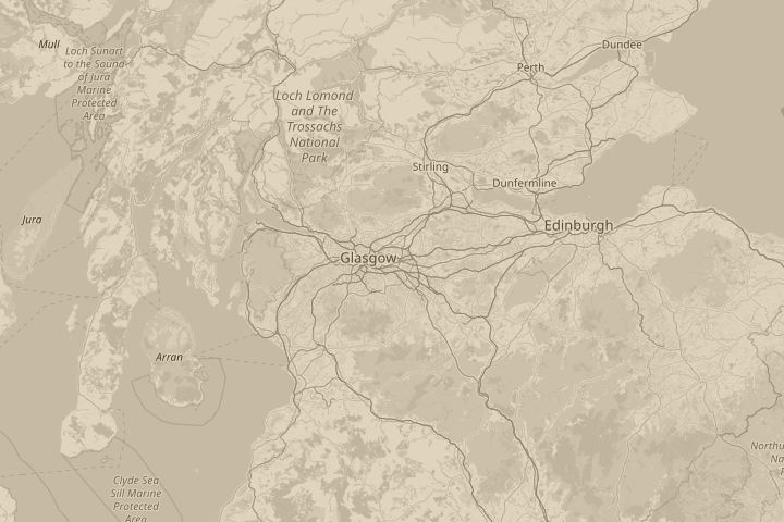 Map of the area around Mount Vernon, Glasgow, UK, centred on the reported position