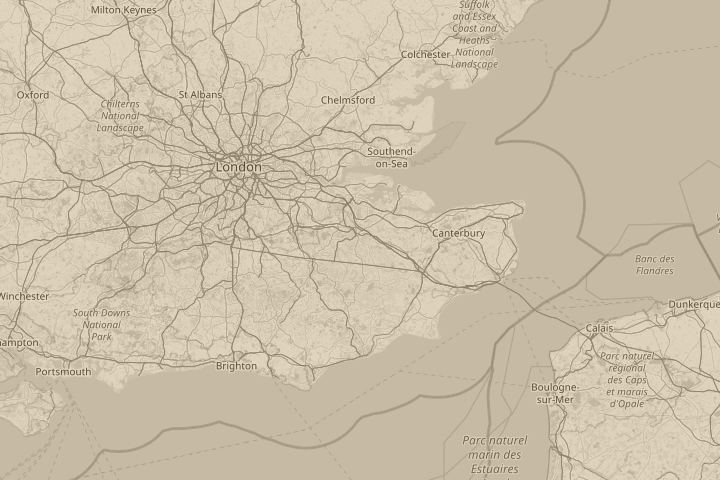 Map of the area around Maidstone Kent, centred on the reported position