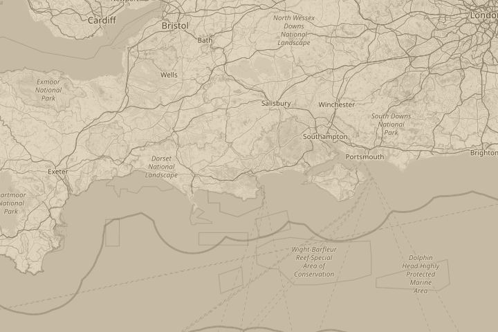 Map of the area around Poole, centred on the reported position