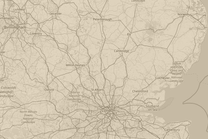 Map of the area around Pascal way Letchworth garden c, centred on the reported position