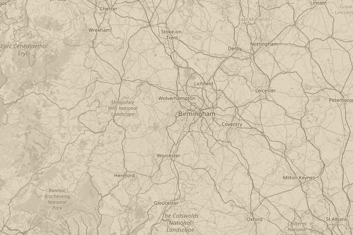 Map of the area around Behind my neighbours house, centred on the reported position