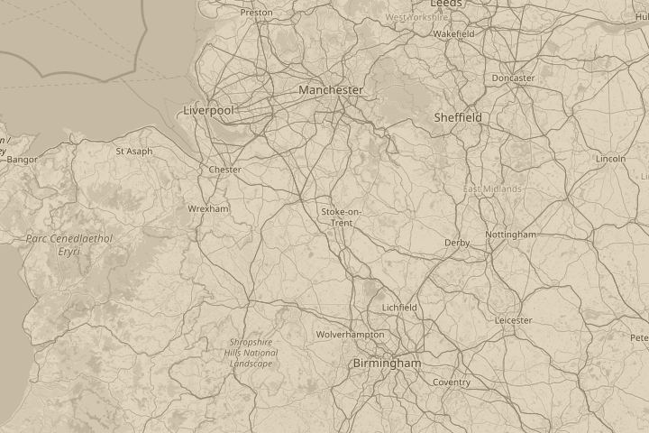Map of the area around outside my house in the sky, centred on the reported position
