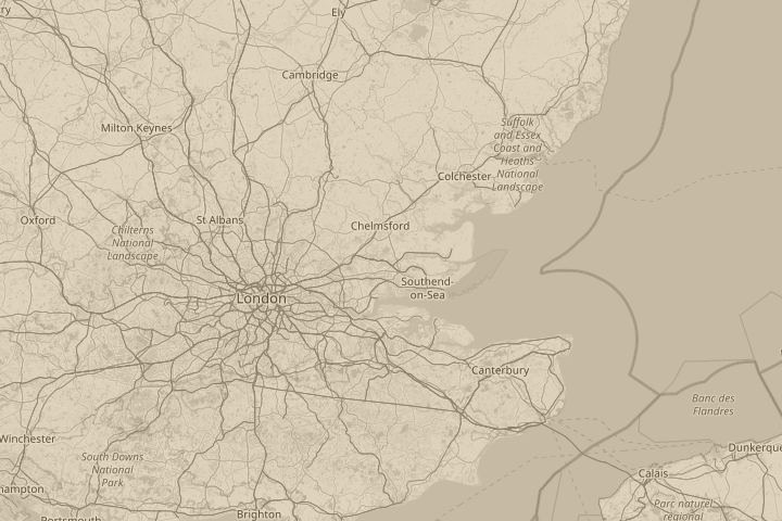 Map of the area around Wickford Essex u.k., centred on the reported position