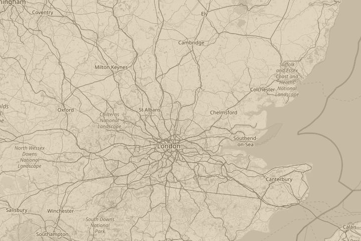 Map of the area around Waltham Abbey, Essex, centred on the reported position