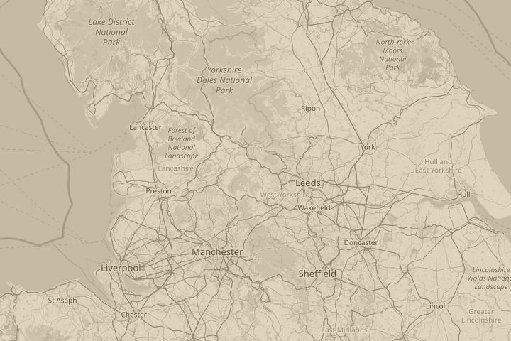 Map of the area around Over Oakworth, West Yorkshire, centred on the reported position