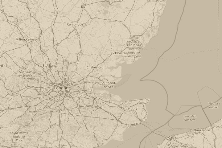 Map of the area around Althorne Essex, centred on the reported position