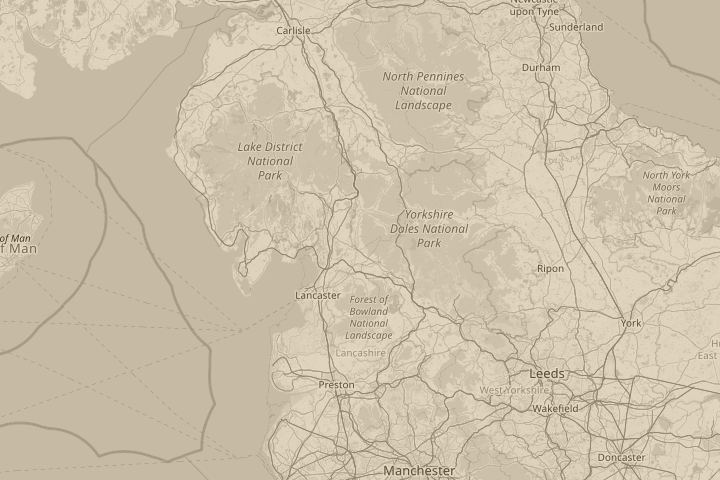 Map of the area around Kirby longsdale, centred on the reported position