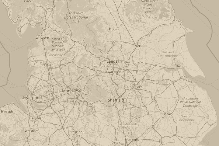 Map of the area around In the sky, centred on the reported position