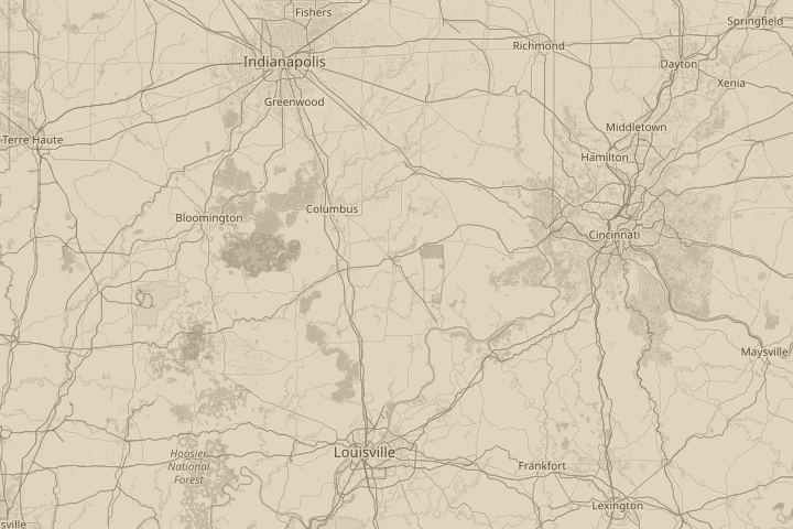 Map of the area around VERNON, INDIANA 47265, centred on the reported position