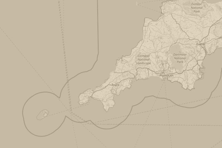 Map of the area around Holywell Bay Cornwall, centred on the reported position
