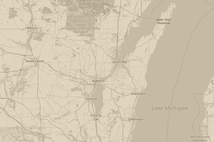 Map of the area around Freedom WI, centred on the reported position