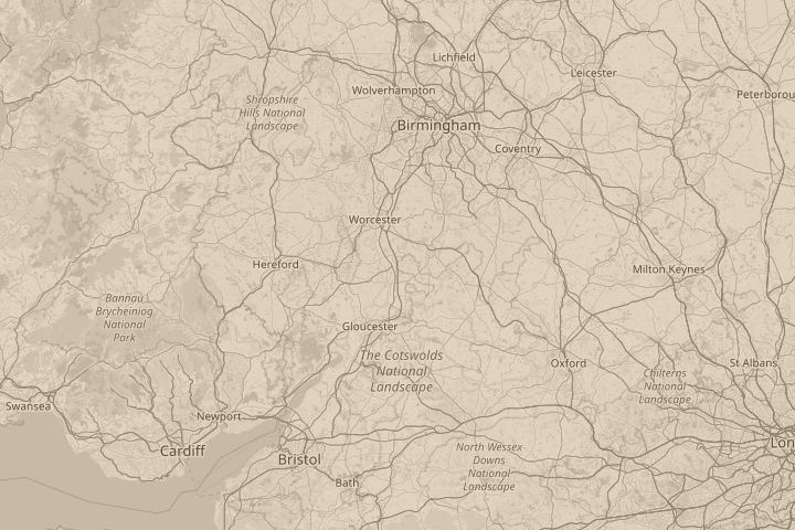 Map of the area around Just south of Ticknalll, centred on the reported position