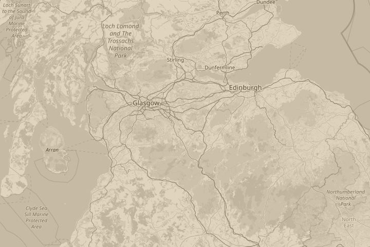 Map of the area around in the sky over Carluke, centred on the reported position