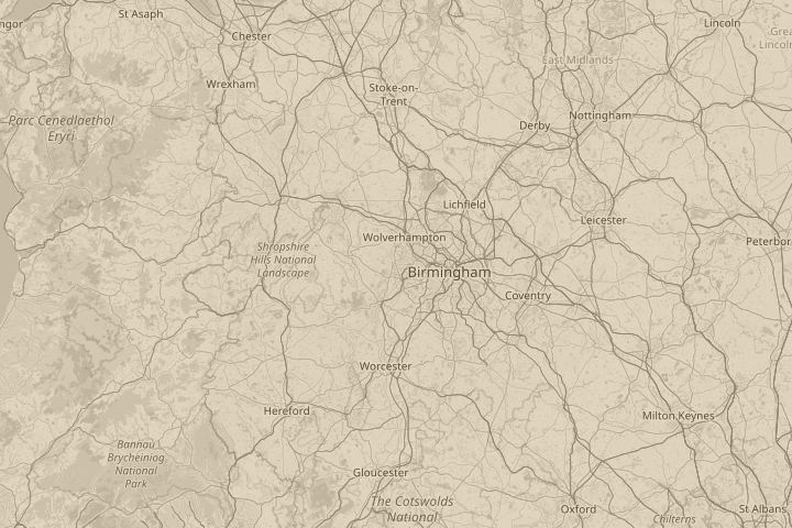 Map of the area around kingswinford, centred on the reported position