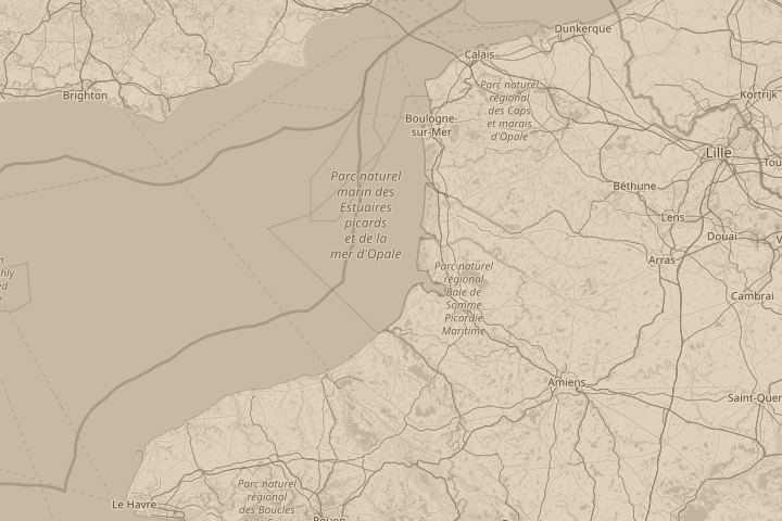 Map of the area around Deal in Kent, centred on the reported position