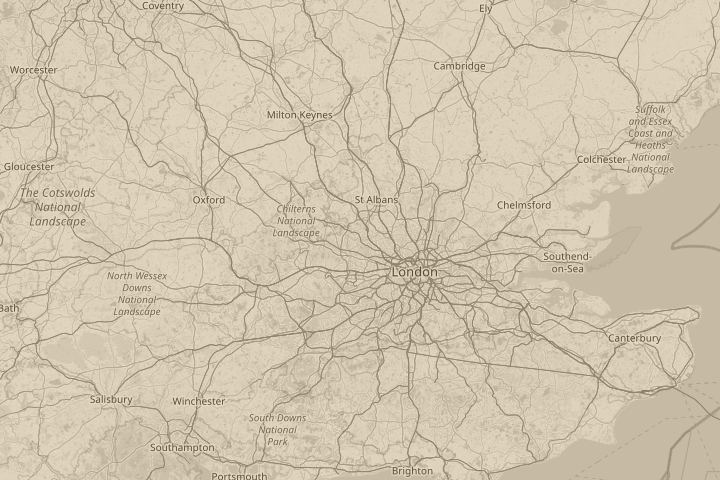 Map of the area around west london, centred on the reported position